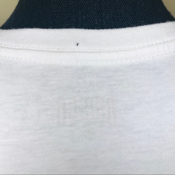 White VNeck Cats Meow Womens TShirt Size M - Picture 5 of 5